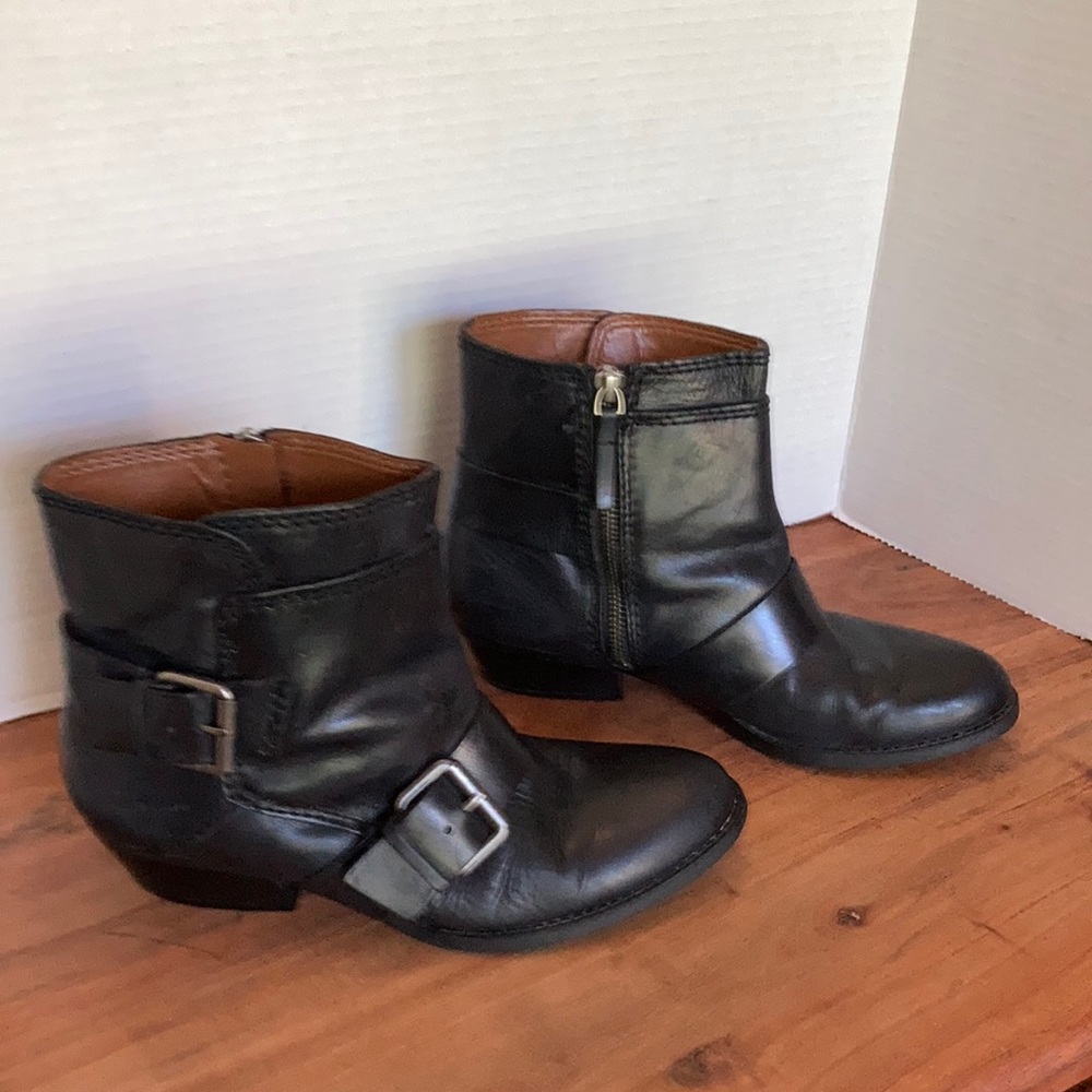NINE WEST VINTAGE AMERICA Collection Black LEATHER Ankle Boots LADIES